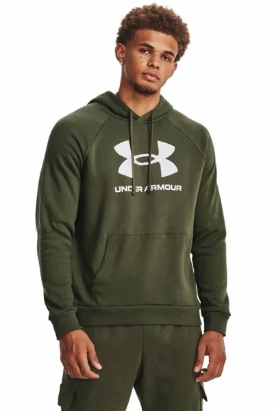Флисовый пуловер с логотипом Rival Under Armour, зеленый