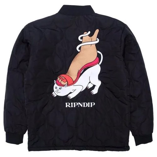 Бомберы, Куртки Ripndip Бомбер RIPNDIP Nermboutins Quilted Bomber Jacket Black