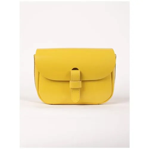 Женская поясная сумка из натуральной кожи лимонная A016 lemon mini Divalli