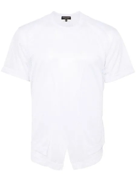 Comme des Garçons Homme Plus сетчатая футболка с круглым вырезом, белый