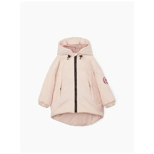 89050, Куртка зимняя Happy Baby для девочек, для мальчиков, с удлинённой спинкой и капюшоном, светло-розовая, 110-116