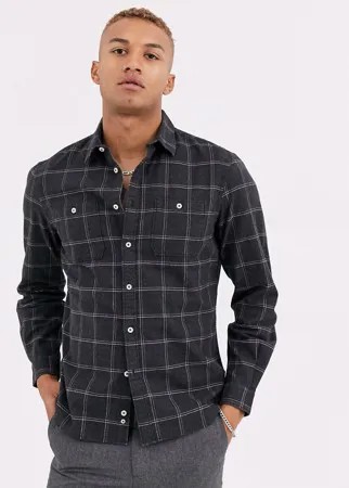 Серая рубашка в клетку Celio-Серый