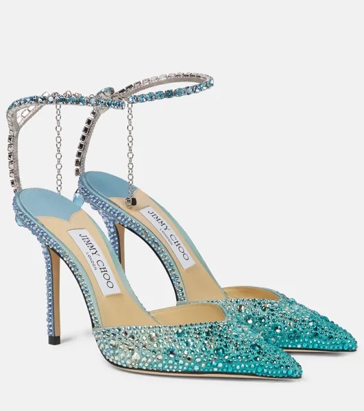 Декорированные туфли Saeda 100 Jimmy Choo, синий
