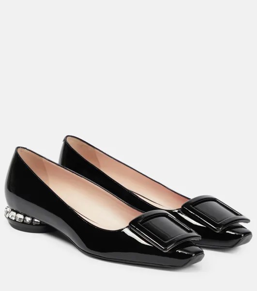 Лакированные балетки Strass Heel Roger Vivier, черный
