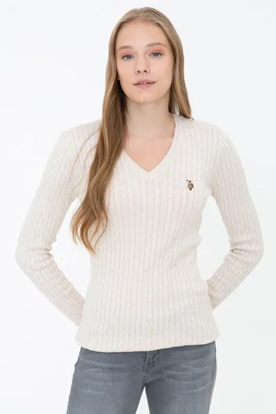 Пуловер женский U.S. POLO Assn. бежевый