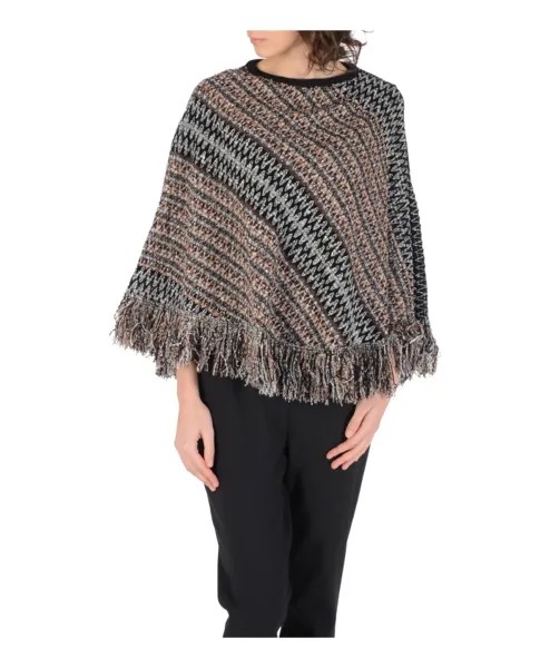 Яркое пончо из смесовой шерсти Missoni, мультиколор
