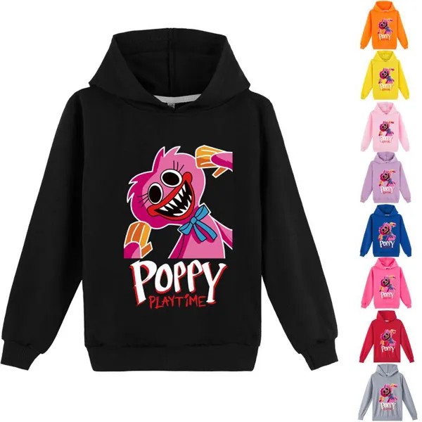 Дети 3D толстовка Kissy Мисси пуловер Poppy Playtime Дети Тонкий весенний свитер Темный