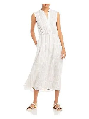 ВИНС. Женское белое платье миди без рукавов с эластичной талией и контрастной подкладкой 6