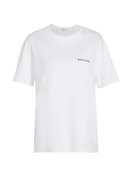 Хлопковая футболка с кофейным рисунком Rag & Bone, белый