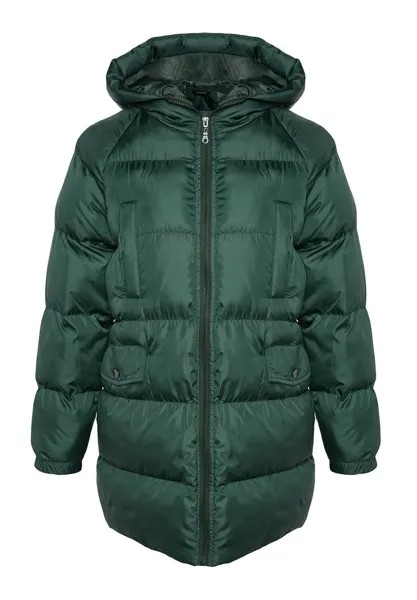 Зимнее пальто Trendyol, темно-зеленое.