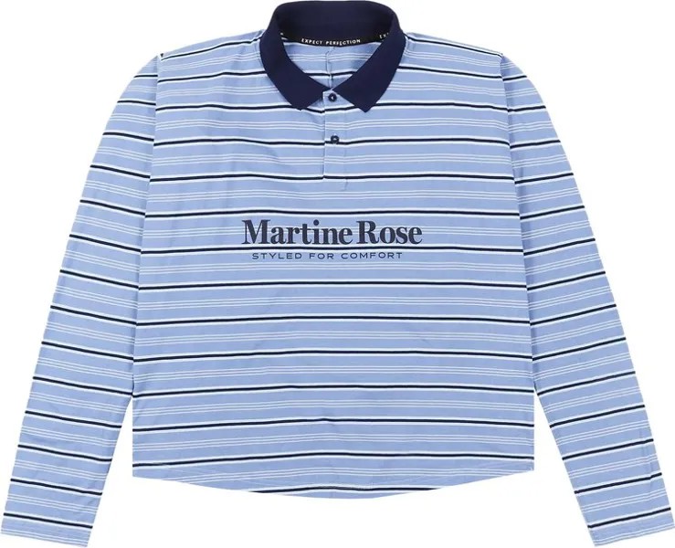 Поло Martine Rose Long-Sleeve 'Blue Stripe', синий