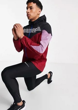 Бордовая ветровка Nike Running BRS-Красный