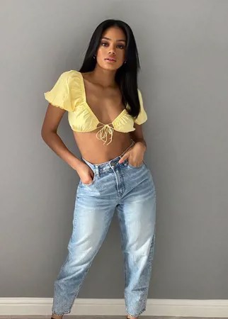 Светло-синие свободные джинсы в винтажном стиле American Eagle-Синий