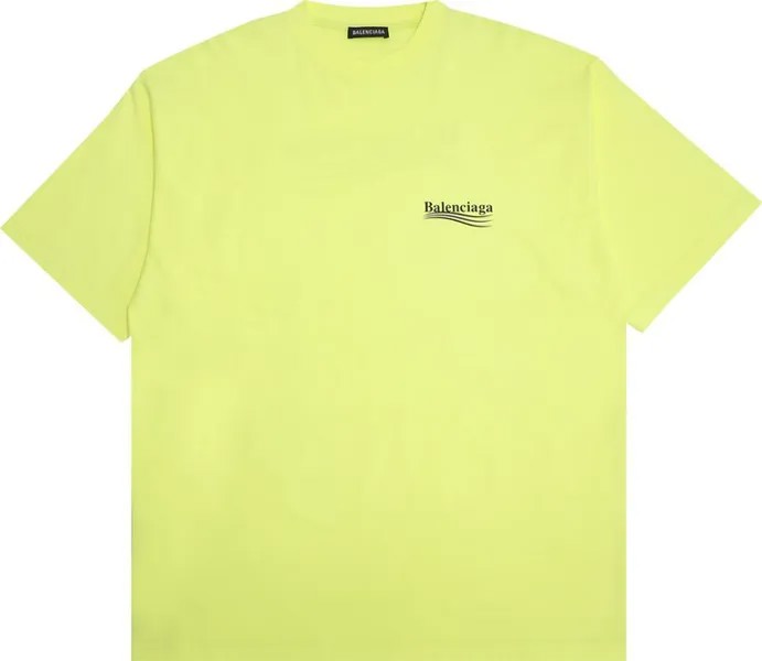 Футболка Balenciaga Oversized Logo T-Shirt 'Fluo Yellow/Black', желтый