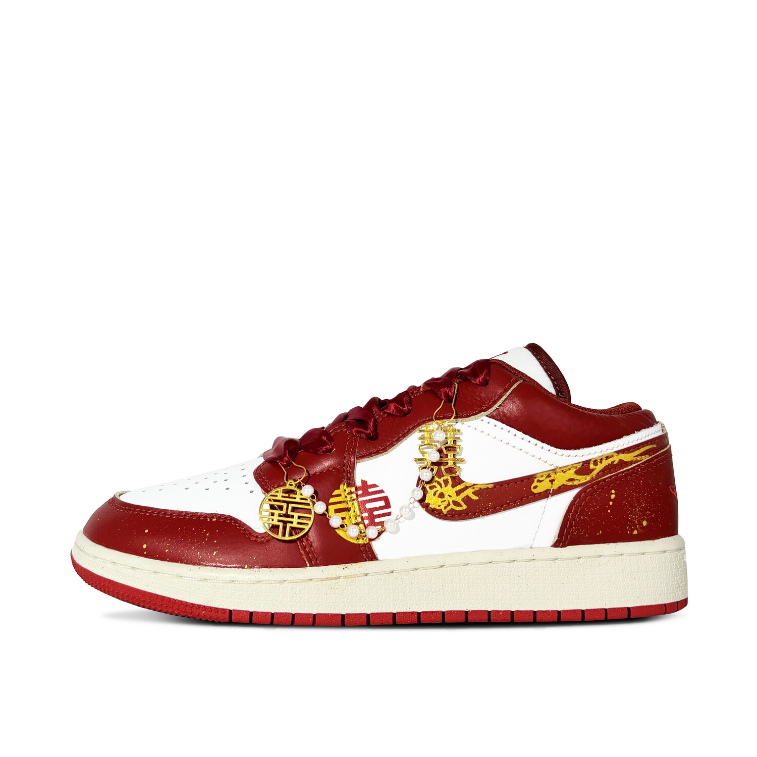 Кроссовки Air Jordan 1 Vintage Basketball Shoes Women's Low-top Gold, золотой