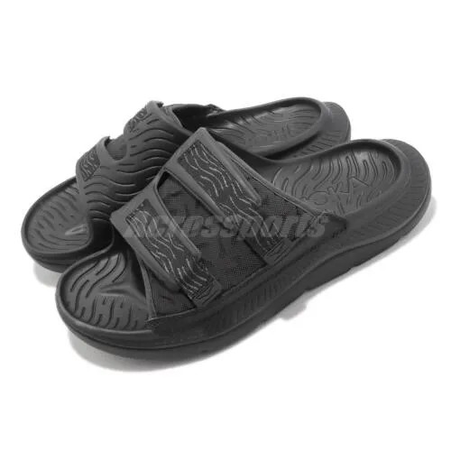 Hoka ORA Luxe Black Men Unisex Slip On Recovery Sandals Тапочки 1134150-BBLC