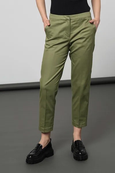 Укороченные брюки чинос со средней талией Stefanel, зеленый
