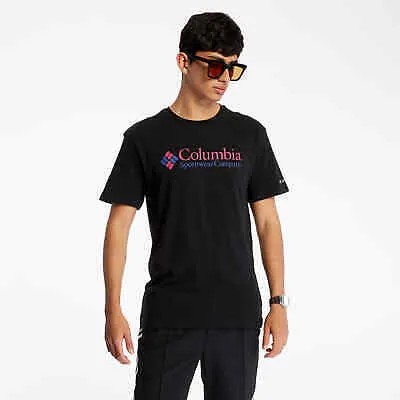 Колумбия CSC Базовая футболка с логотипом Мужская черная спортивная одежда Спортивная повседневная футболка
