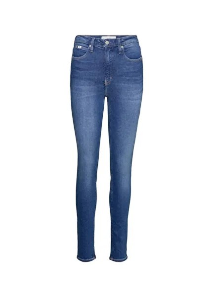 Синие женские брюки с завышенной талией для мам Calvin Klein Jeans