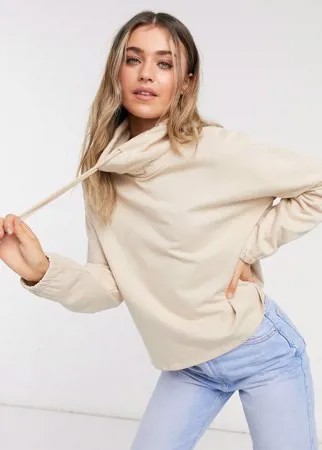 Бежевый свитшот с воротником-стойкой New Look-Коричневый цвет