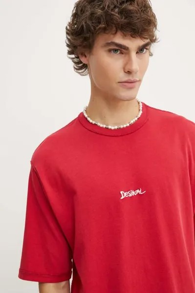 Хлопковая футболка CALIFORNIA Desigual, красный