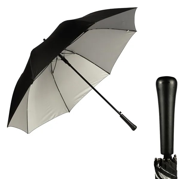 Зонт-трость мужской полуавтоматический Guy De Jean 610-LA noir/argent