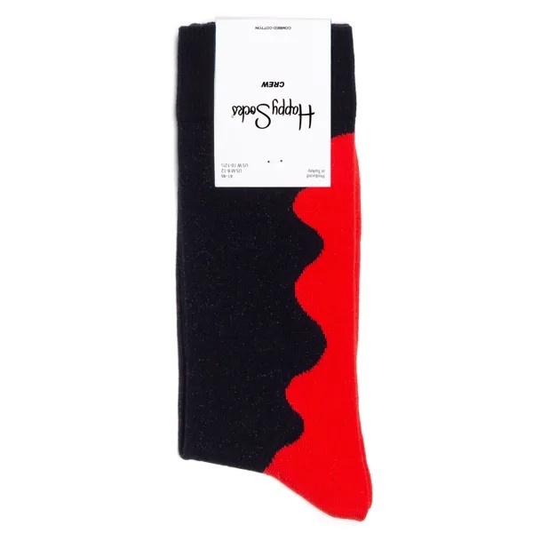 Носки унисекс Happy Socks Wave-Red-Black разноцветные 41-46