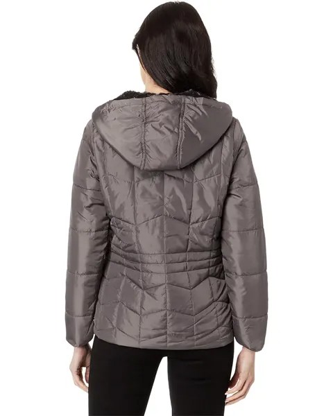 Пуховик U.S. POLO ASSN. Zigzag Wave Cozy Faux Fur Lining Hooded Quilted Puffer, цвет Castle Rock