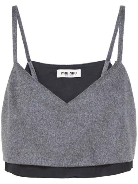 Miu Miu укороченный топ, серый