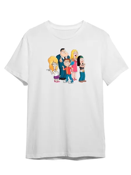 Футболка унисекс Каждому Своё Американский папаша/American Dad MUAP8 белая 2XL