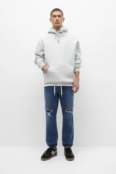 Рваные джинсы-джоггеры Pull&Bear, синий