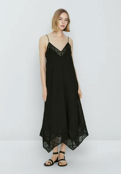 Платье макси Massimo Dutti, черный