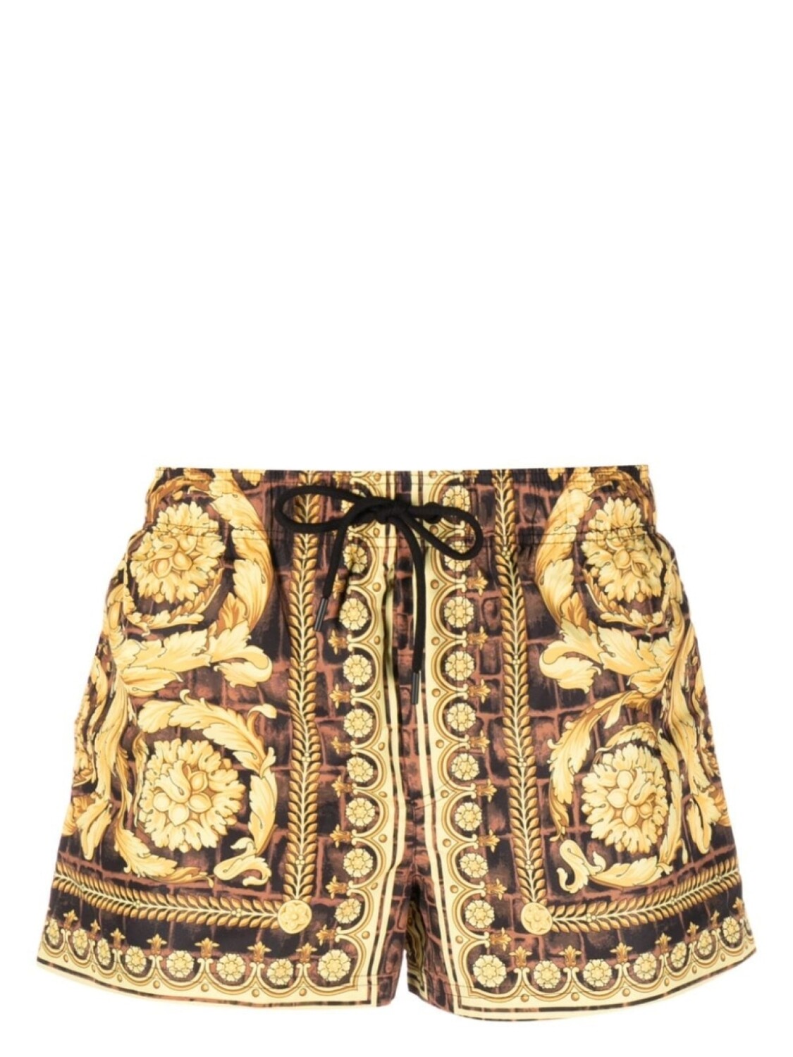 Versace плавки-шорты с принтом Baroccodile, желтый