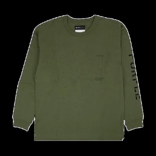 Футболка PURPLE BRAND Bird Jersey Long-Sleeve 'Military Green', зеленый