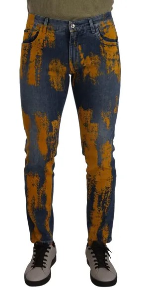 Джинсы DOLCE - GABBANA Синие желтые хлопковые скинни мужские джинсовые IT48 / W34/M $1300