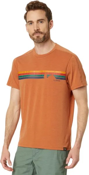 Повседневная футболка SunSmart с коротким рукавом и графикой L.L.Bean, цвет Adobe Stripe