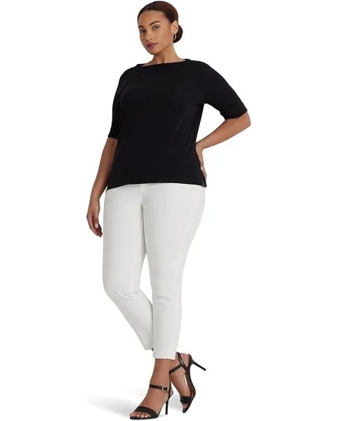 Футболка LAUREN Ralph Lauren Plus Size Stretch Cotton Boatneck, цвет Polo Black