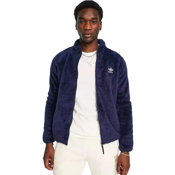 Толстовка Originals Essentials+ Fluffy Full Zip Fleece, темно-синий