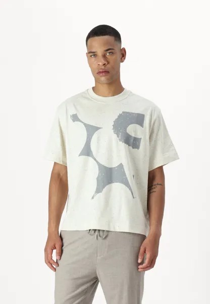 Футболки с принтом VEISTO UNIKKO PLACEMENT UNISEX Marimekko, цвет Off-White/Green/Grey