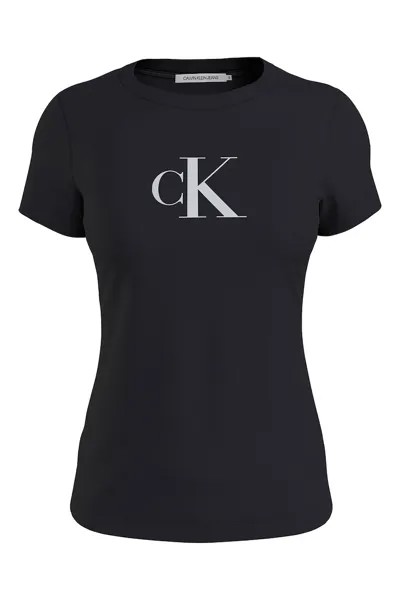 Узкая футболка с логотипом Calvin Klein Jeans, черный