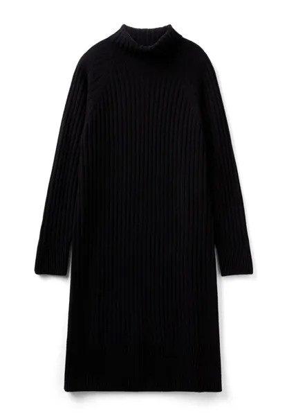 Трикотажное платье Turtleneck Relaxed Fit United Colors of Benetton, черный