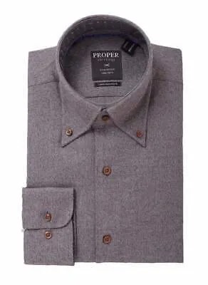 The Suit Depot Мужская однотонная классическая рубашка из 100% хлопка верескового цвета коричневого цвета в современном стиле