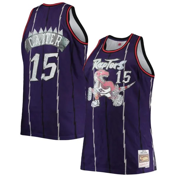Мужская фиолетовая майка Mitchell & Ness Vince Carter Toronto Raptors Big & Tall 1998-99 годов НБА, посвященная 75-летию Diamond Swingman