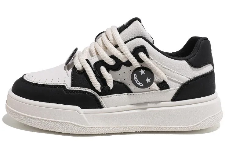 Кроссовки HUANQIU Skateboarding Shoes Women's Low-top Black/white, белый/черный
