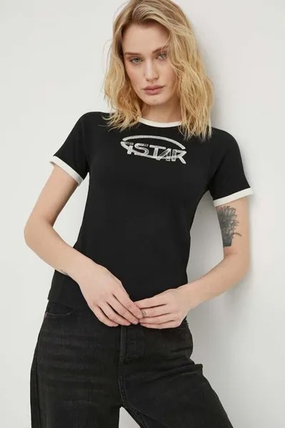 Хлопковая футболка G-Star Raw, черный