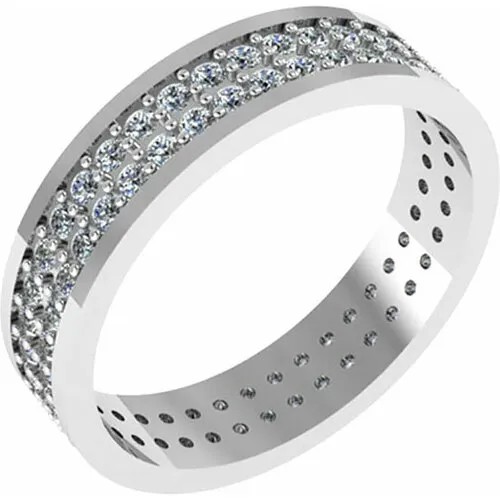 Кольцо POKROVSKY кольцо из серебра 1100536-00775, серебро, 925 проба, родирование, размер 18.5, бесцветный