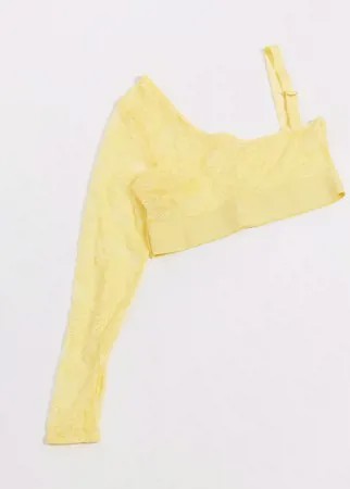 Желтый кружевной бралетт для груди большого размера Tutti Rouge