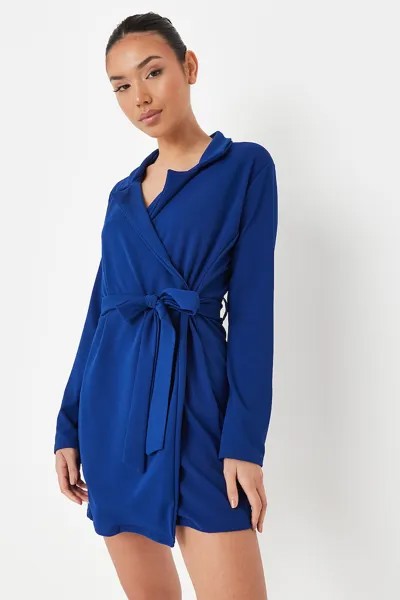 Короткое приталенное платье Missguided, синий