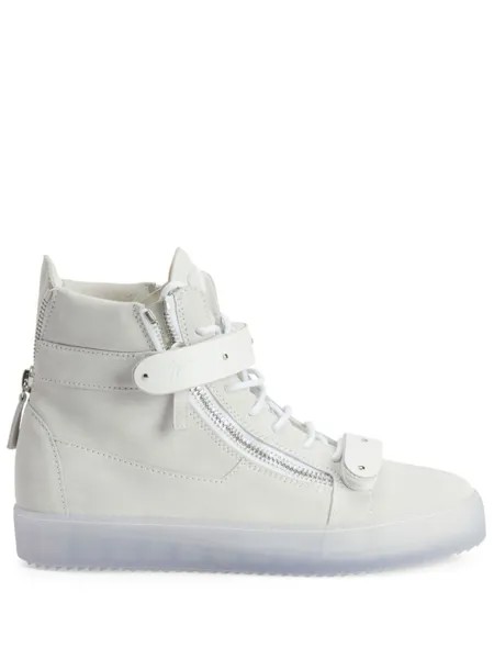 Giuseppe Zanotti высокие кеды с молниями, белый