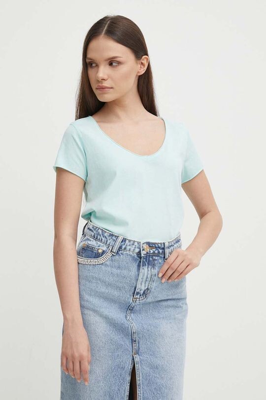 Футболка LUNA из хлопка Pepe Jeans, бирюзовый